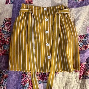 Yellow striped skirt